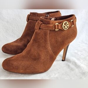 Womens Coach Salene Brown Suede Ankle Boots